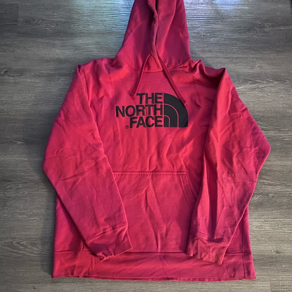 The North Face Red Hoodie with Black Logo